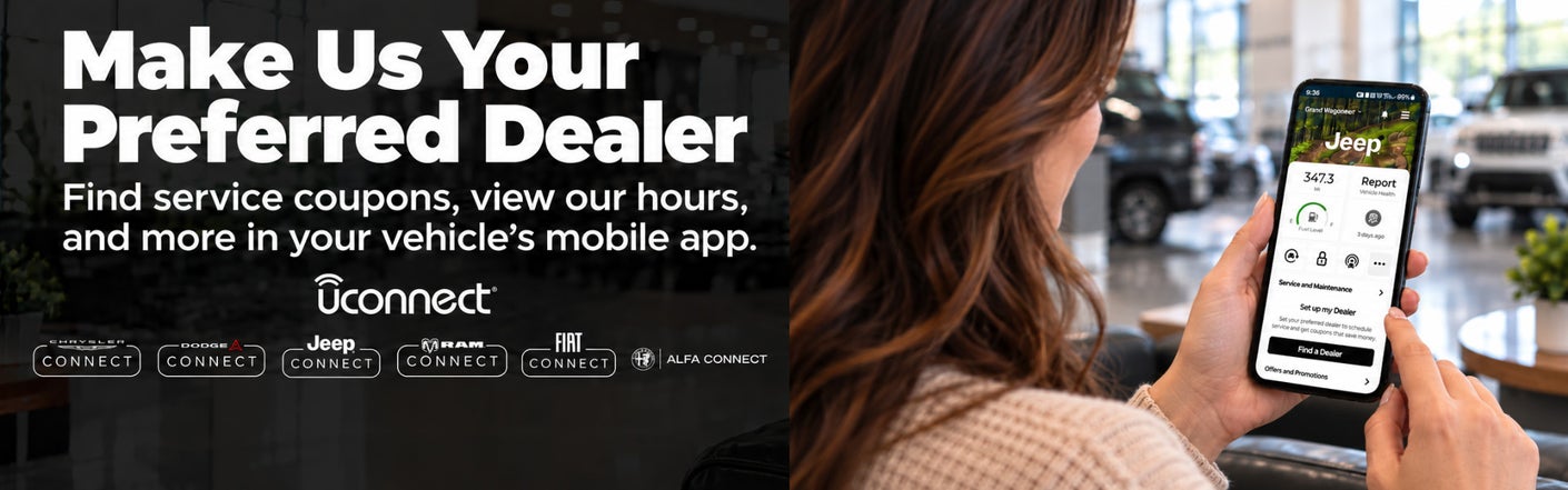 uconnect® make us your preferred dealer | Clay Maxey Chrysler Dodge Jeep Ram in Clinton AR