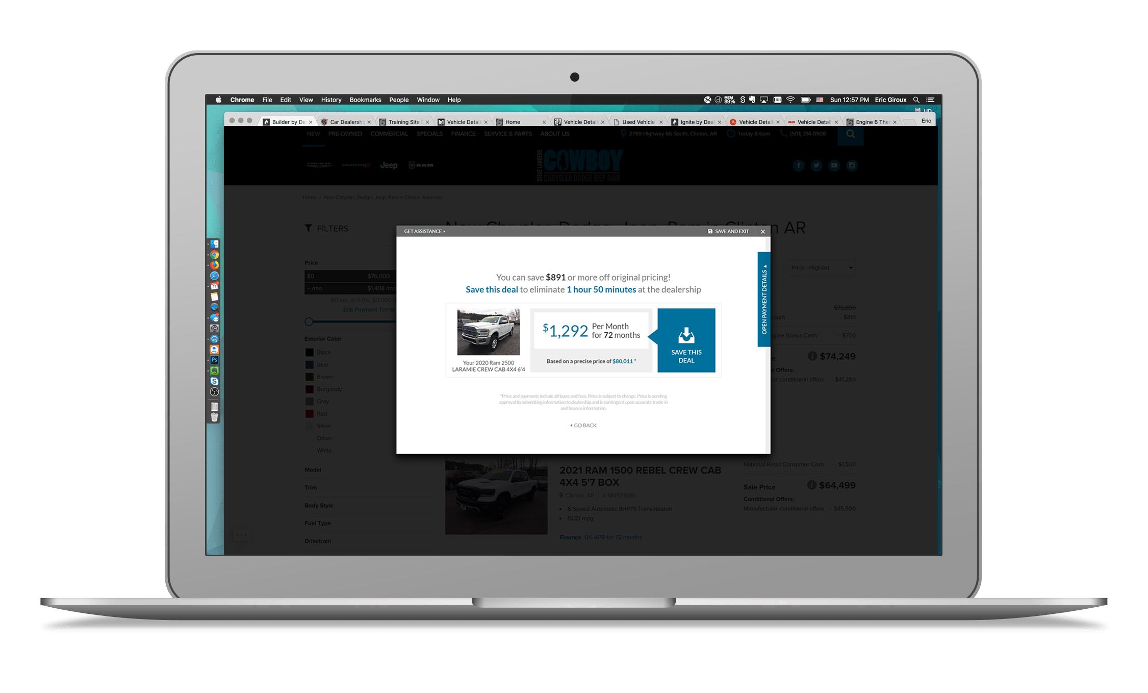 complete your deal on laptop